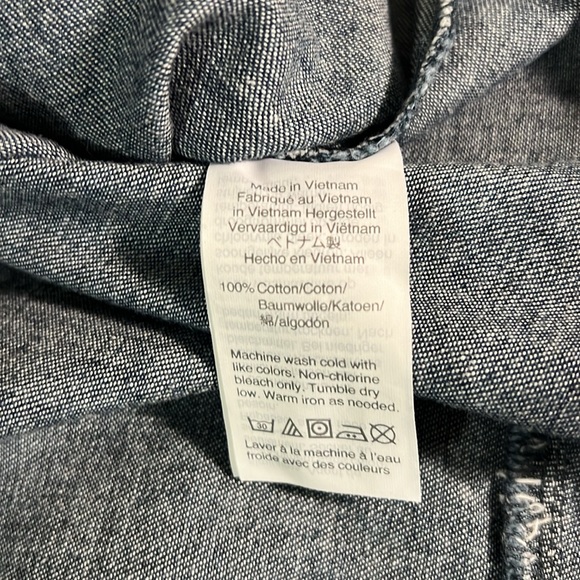 J. Crew Mercantile Denim Jean Ruffle Faux Wrap Dress Sz XXS - Picture 10 of 10